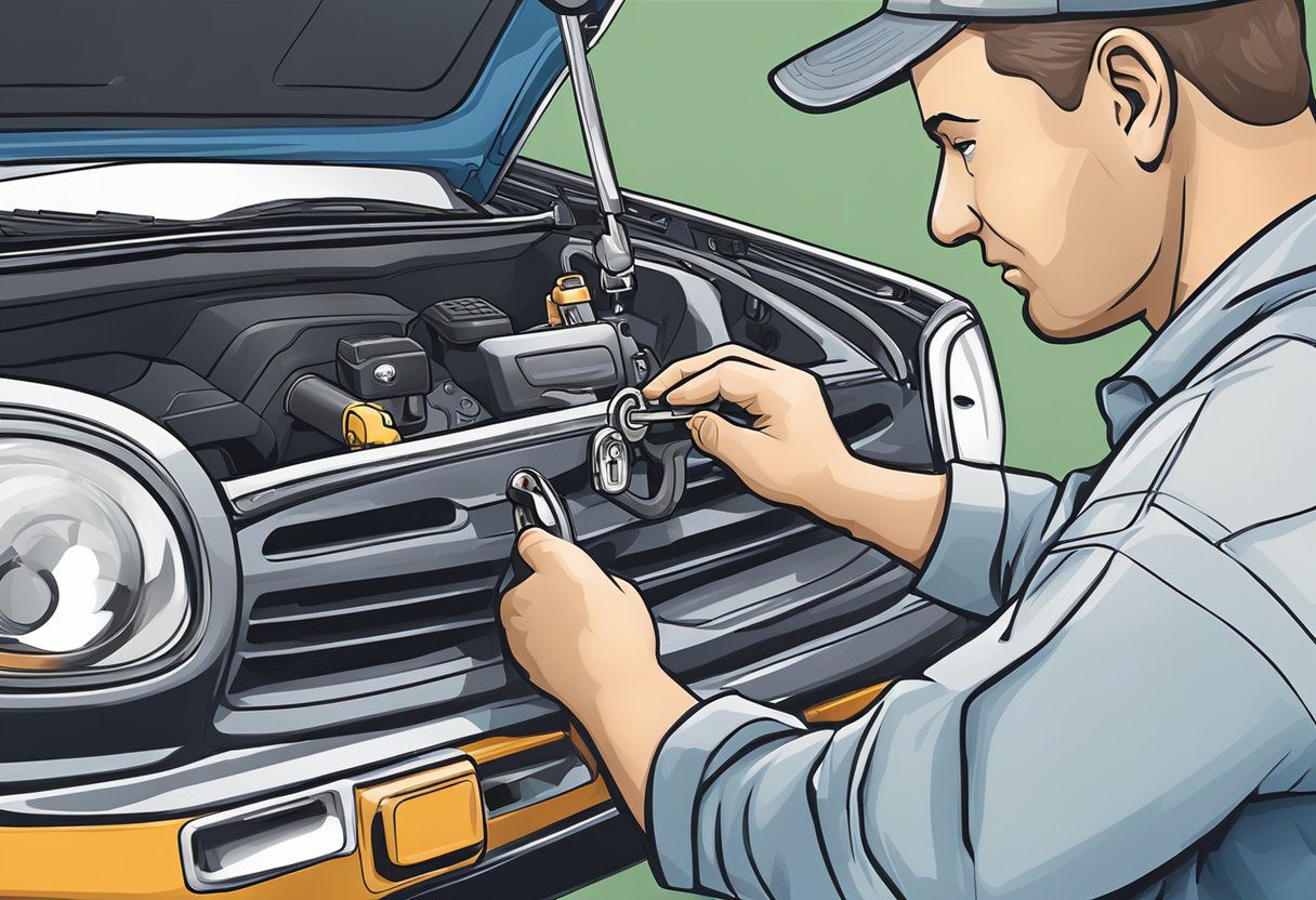 A locksmith in Milton, FL is maintaining an automotive lock